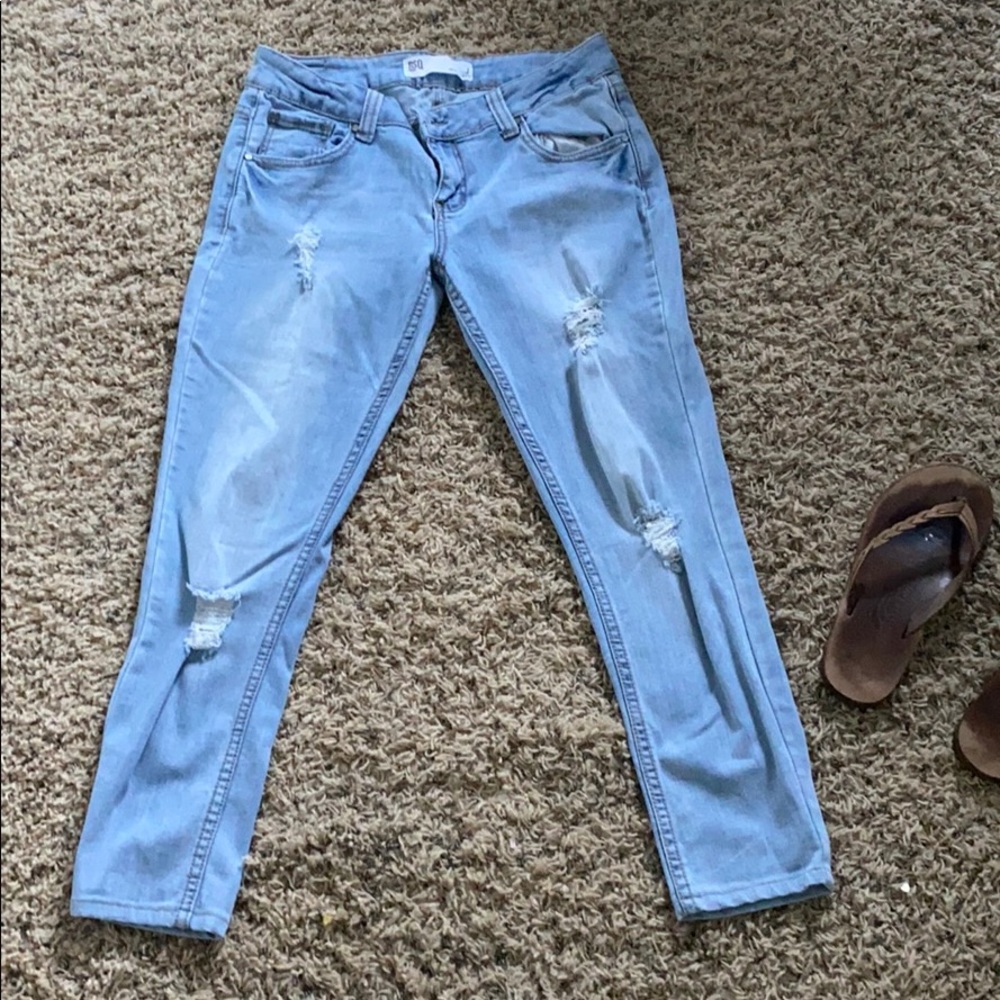 Light washed ripped jeans